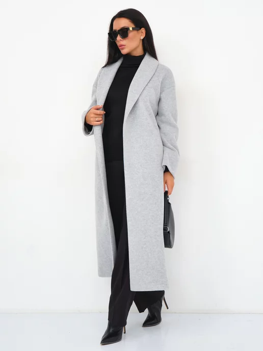 женское длинное пальто прямого кроя весна