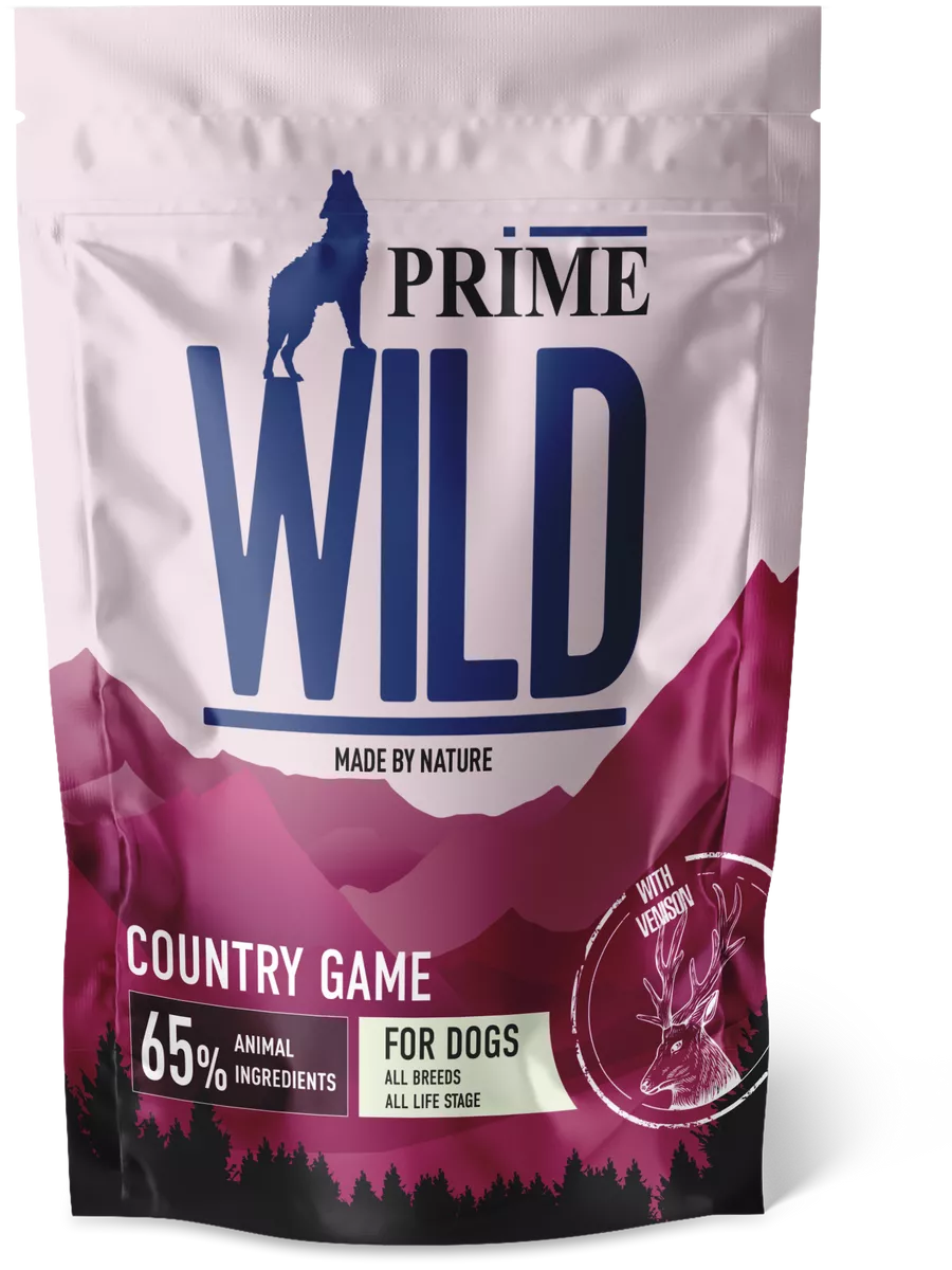 WILD GF COUNRTY GAME щенки всех пород, утка, 500 г PRIME WILD 159580726  купить в интернет-магазине Wildberries