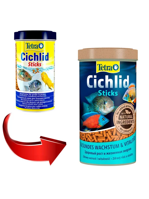 TETRA Корм для рыб аквариумных цихлид палочки Cichlid Sticks 250мл, 500 мл, фото 2