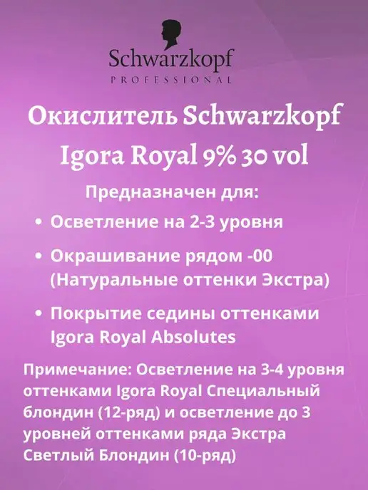 Schwarzkopf professional Schwarzkopf Igora Royal Оксид 9% в разлив 2 шт по 60 мл, 60 мл, фото 2