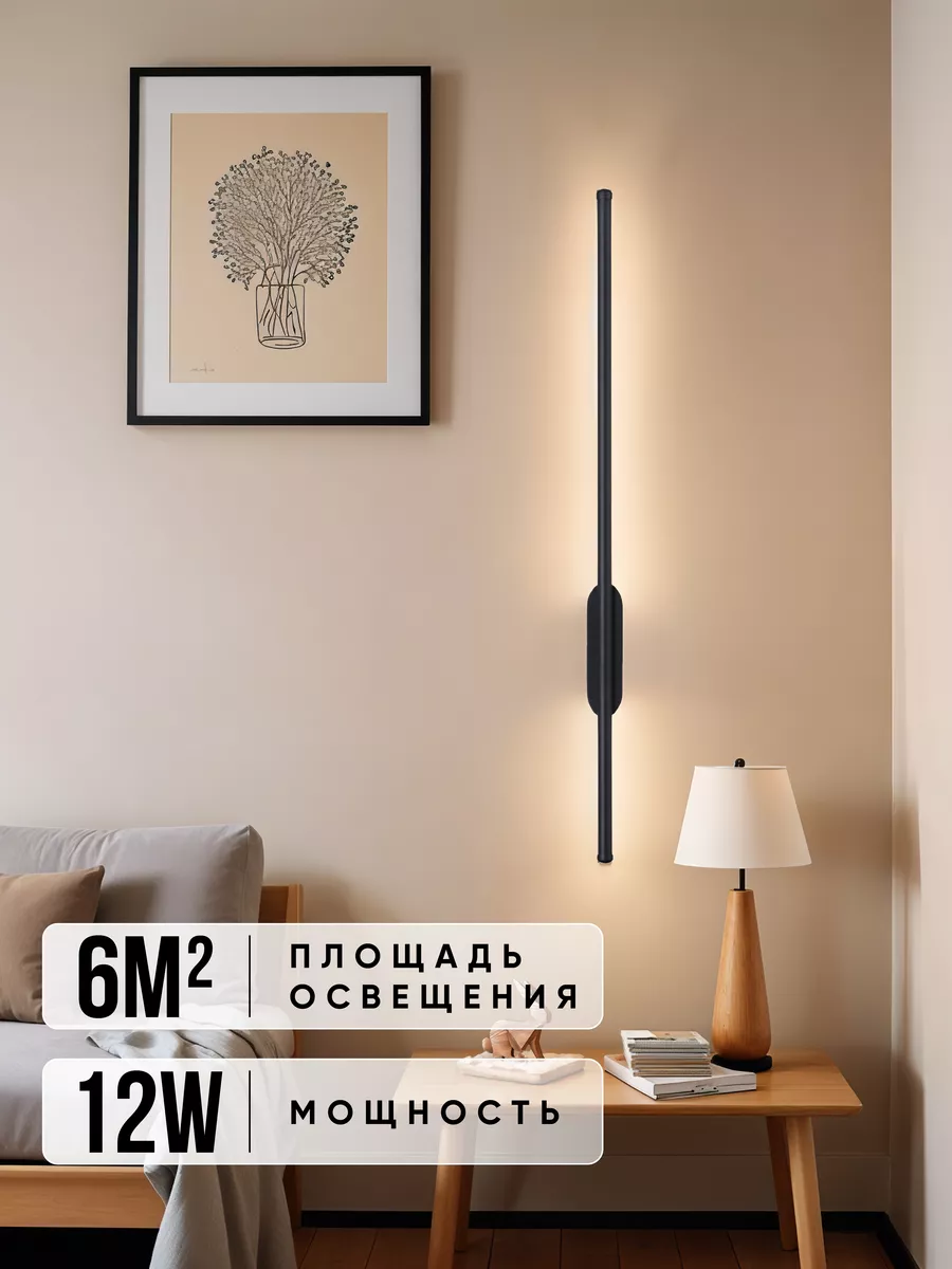 Светильник настенный светодиодный для дома дачи Lighting solution 159669066  купить за 1 492 ₽ в интернет-магазине Wildberries