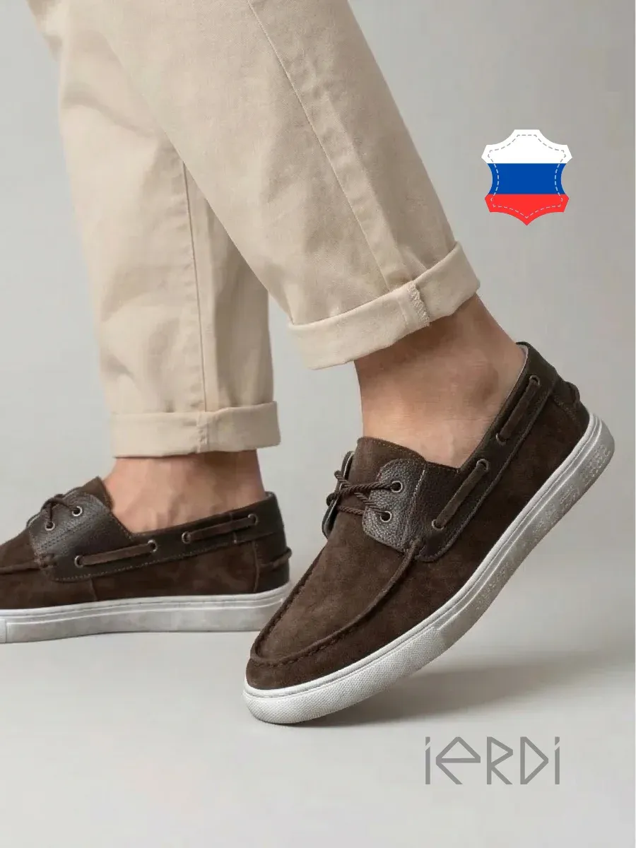 Топсайдеры из натуральной замши