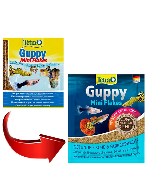 TETRA Корм рыб аквариумных гуппи хлопья Guppy Mini Flakes 12г 25шт, 12 г, 25 шт, фото 2