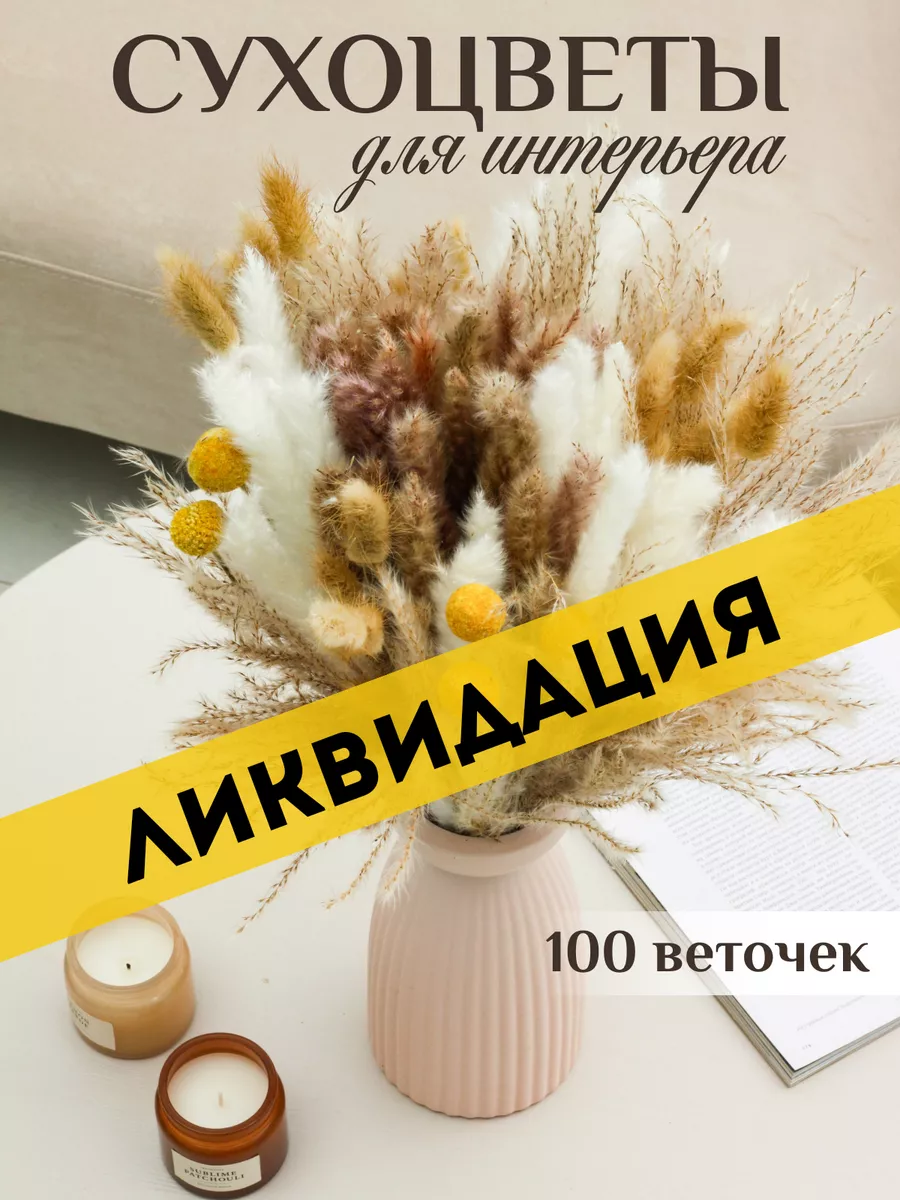 Сухоцветы для декора украшения для дома ИП Гуляева А.Н. 159715390 купить за  696 ₽ в интернет-магазине Wildberries