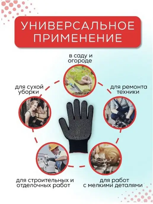 СадLine Перчатки нейлоновые с нитриловым покрытием садовые, черный, фото 6