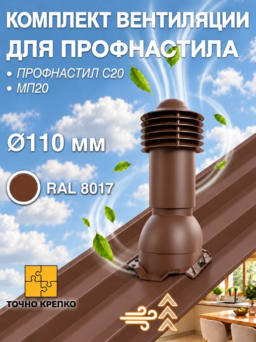 viotto Труба вентиляционная утепленная на крышу, 110мм, вариант