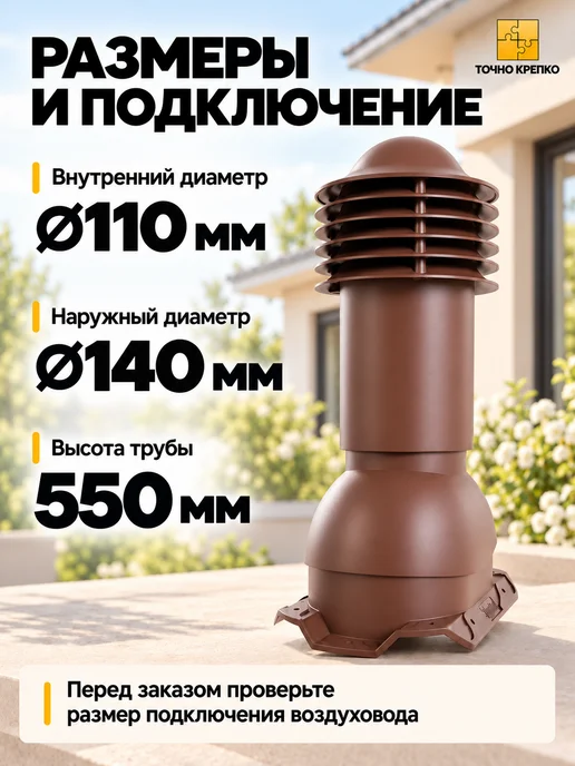 viotto Труба вентиляционная утепленная на крышу, 110мм, вариант, фото 3