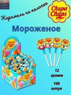 Чупа Чупс Мороженое карамель на палочке 12г 100шт Chupa Chups 159801649 купить за 772 ₽ в интернет-магазине Wildberries