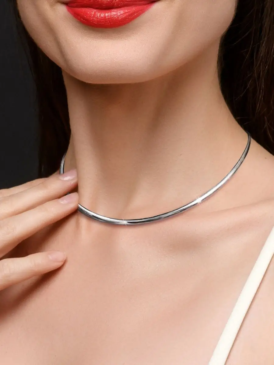 Колье на шею ожерелье обруч женский серебро YAVIQUE 159877611 купить за 528₽ в интернет-магазине Wildberries
