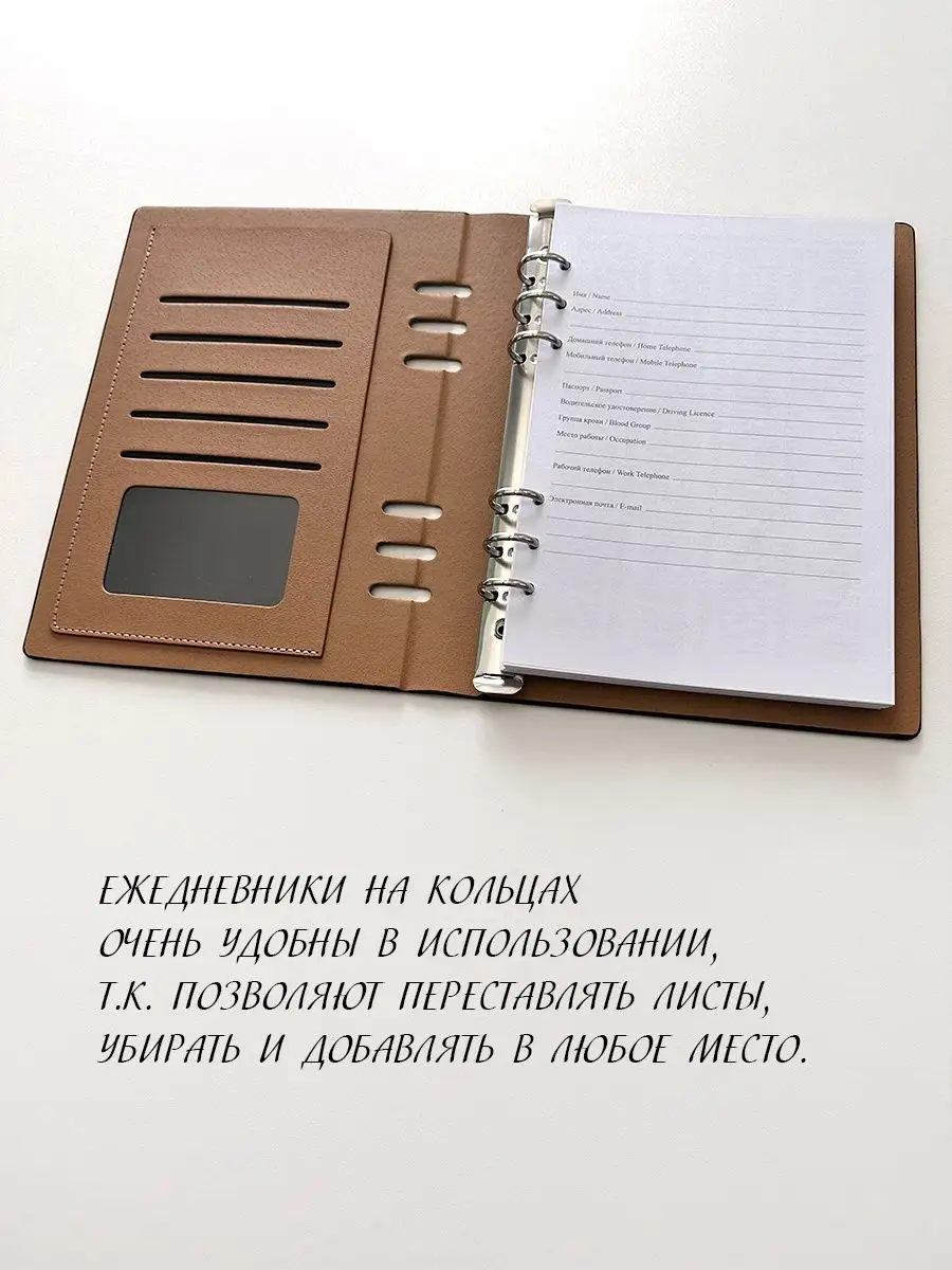 Ежедневник недатированный на кольцах А5 синий Гримуар 159879009 купить за  830 ₽ в интернет-магазине Wildberries