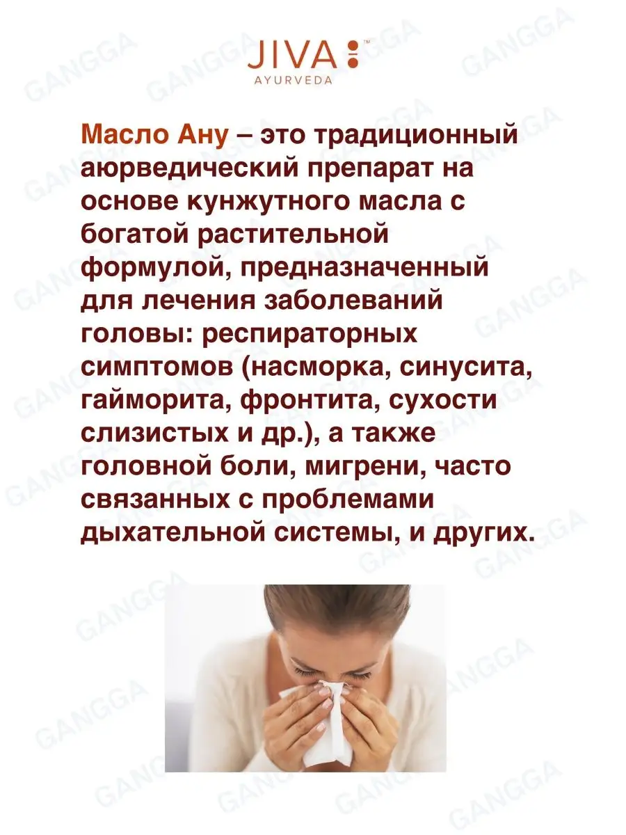 Ану масло, Anu Oil, капли, 60 мл Jiva Ayurveda 159906100 купить в  интернет-магазине Wildberries