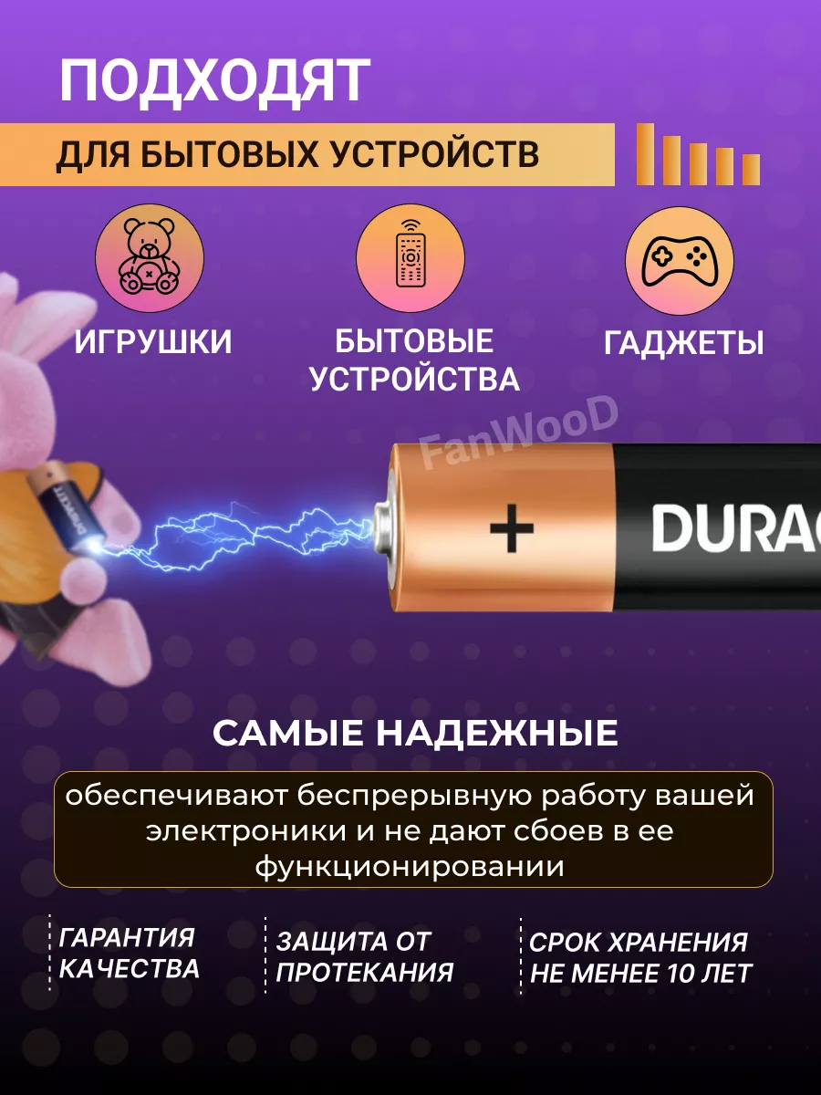 Батарейки пальчиковые АА Duracell 159917500 купить за 385 ₽ в  интернет-магазине Wildberries