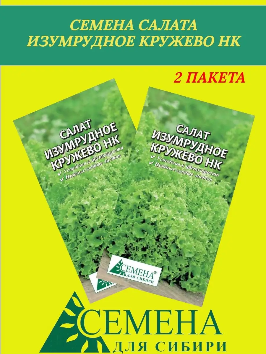 Семена салата ИЗУМРУДНОЕ КРУЖЕВО - 2 пакета