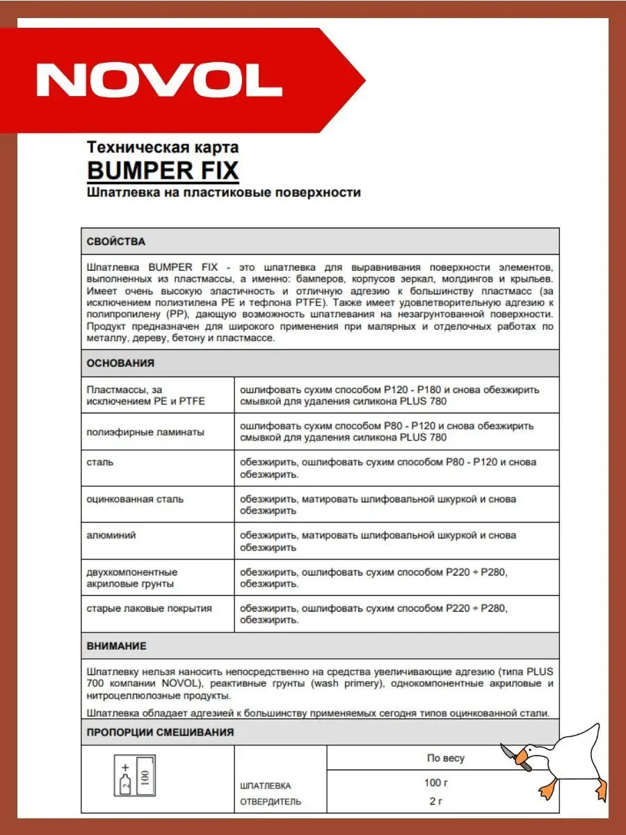 Шпатлевка для пластика BUMPER FIX 200 г NOVOL 159962652 купить за 449 ₽ в  интернет-магазине Wildberries