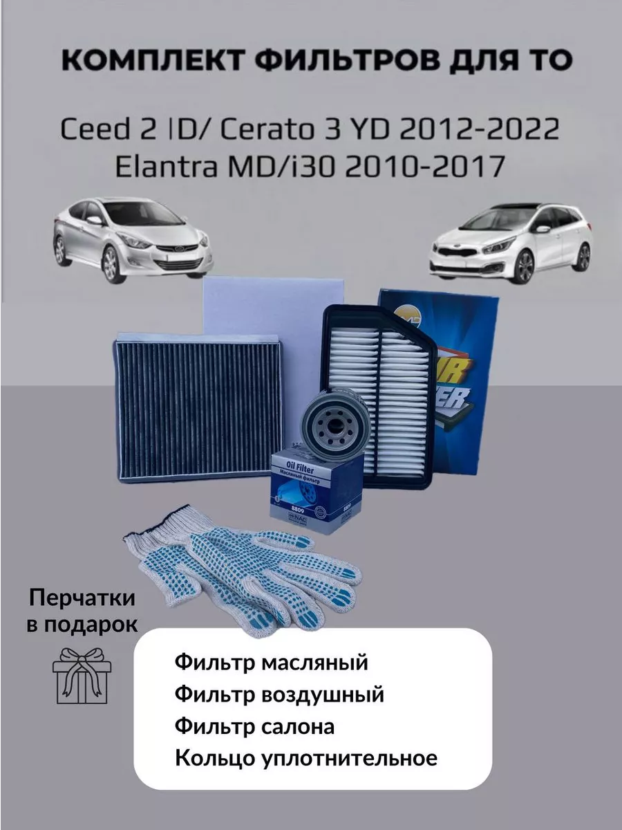 Комплект фильтров Kia Ceed JD Cerato 3 Hyundai Elantra i30 AutoSet  160059027 купить за 1 176 ₽ в интернет-магазине Wildberries