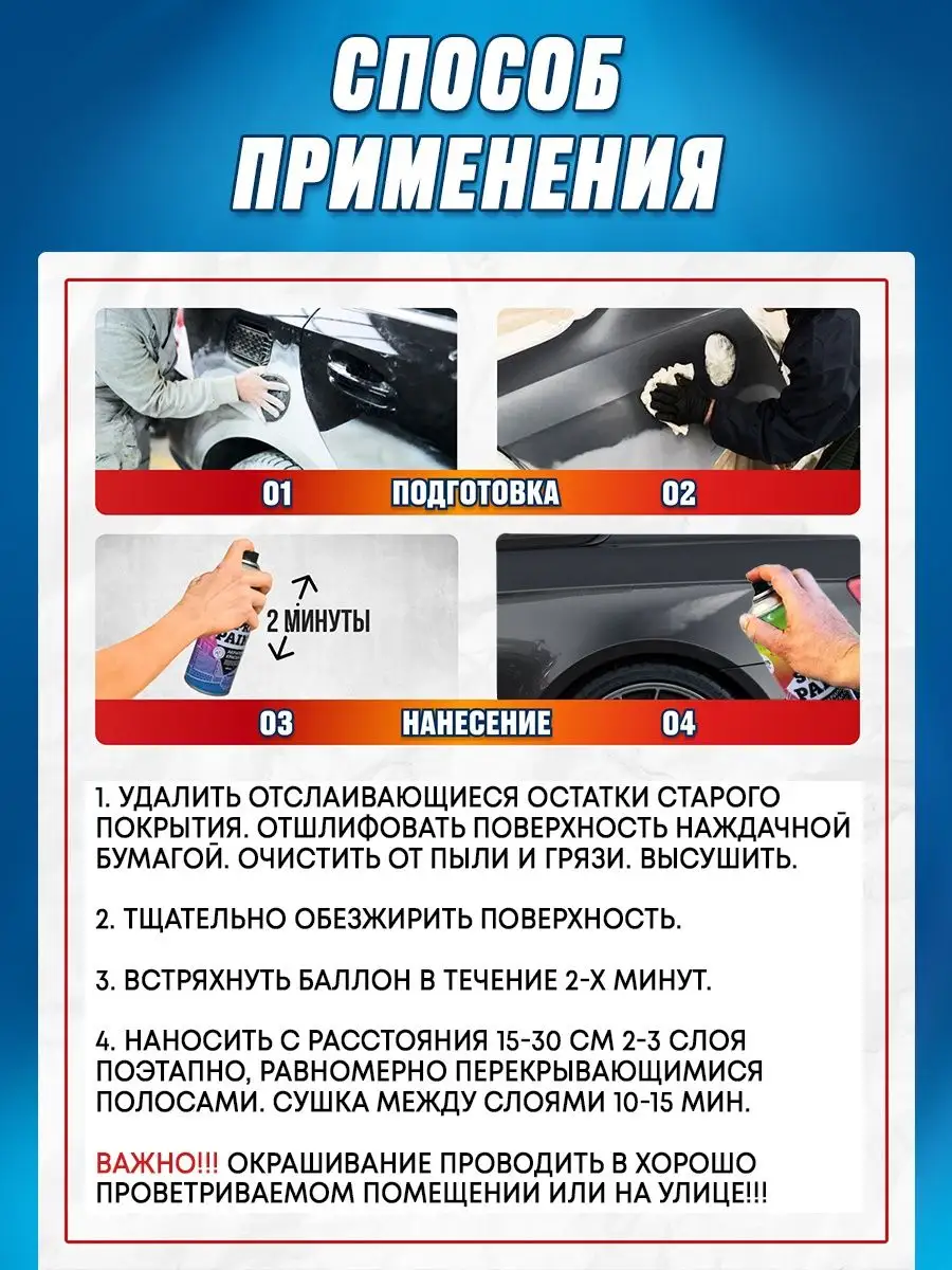 Аэрозольная краска по металлу дереву и пластику AutoHimdetal 160079118  купить за 392 ₽ в интернет-магазине Wildberries