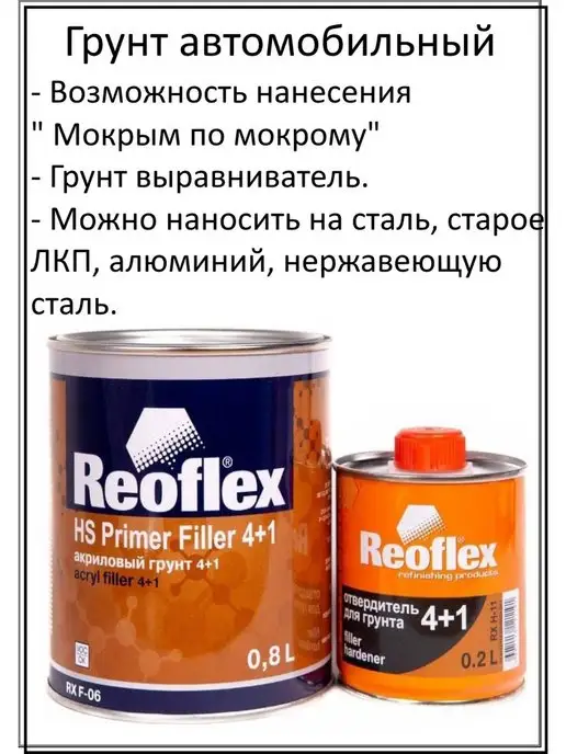 Reoflex Грунт-выравниватель автомобильный 0,8 + 0,2 л