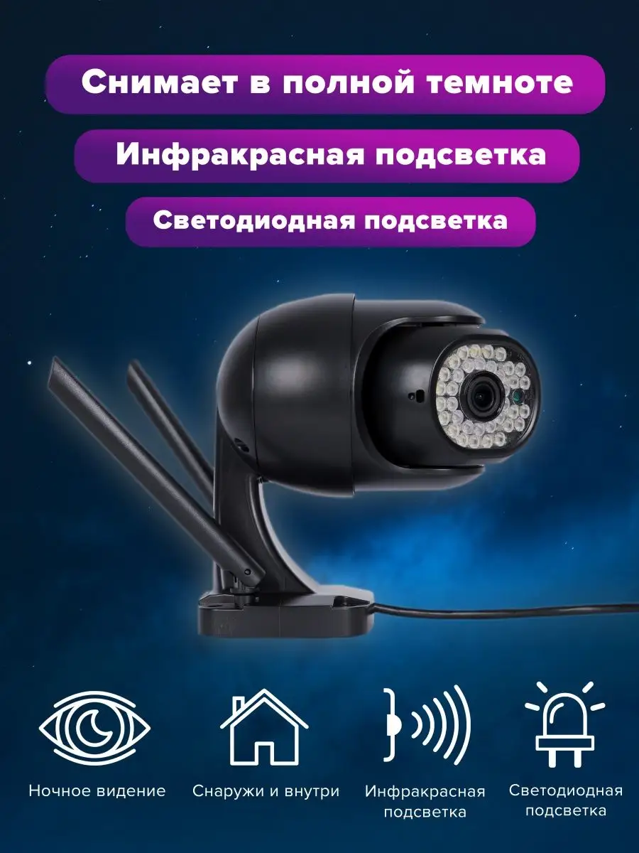 Камера видеонаблюдения уличная поворотная сим 4G LTE Hilarus 160111074  купить за 2 394 ₽ в интернет-магазине Wildberries