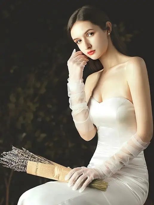 Ci si fa Перчатки длинные для свадьбы, белый, фото 4