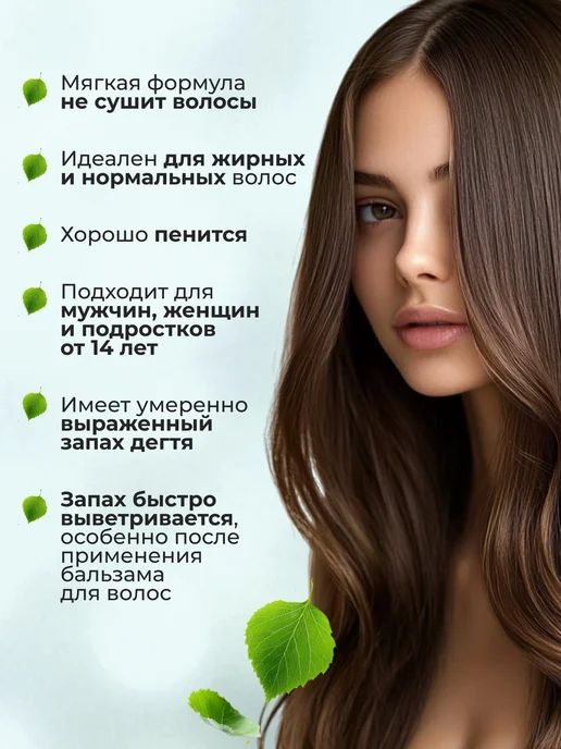 Family Cosmetics Дегтярный шампунь против перхоти Берестовый дёготь и цинк, против, фото 3