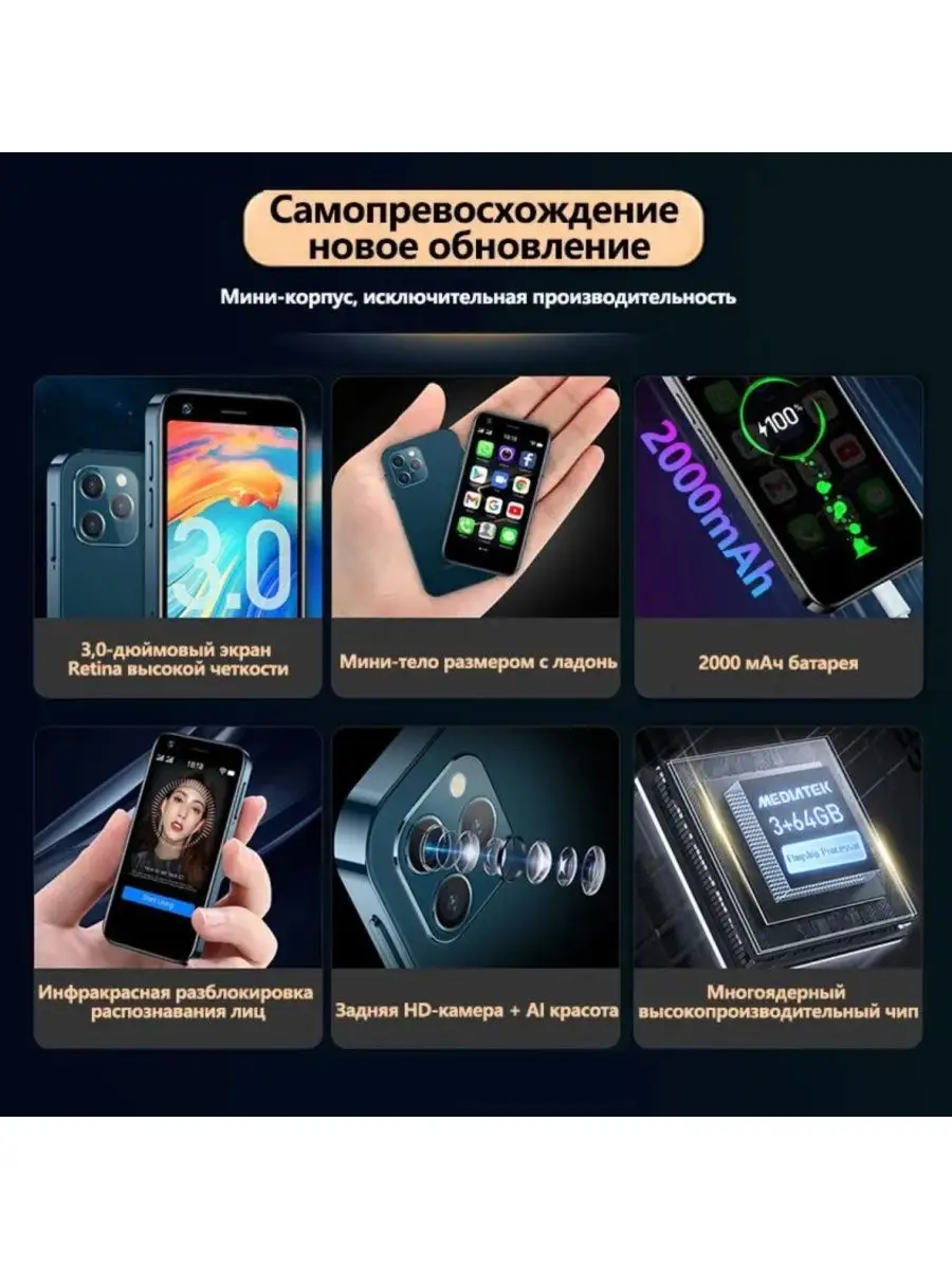 Смартфон Мини 4G LTE Soyes XS12 3/32GB SOYES 160130062 купить в  интернет-магазине Wildberries