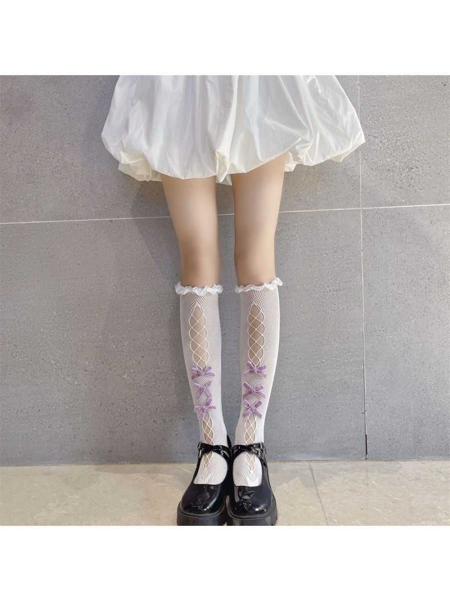 White knee high socks