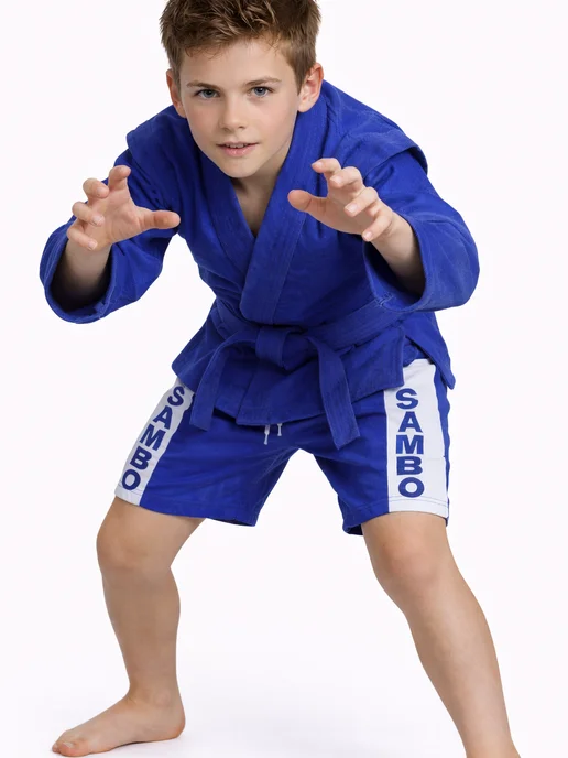 SAMBO Шорты спортивные для самбо, синий, фото 8