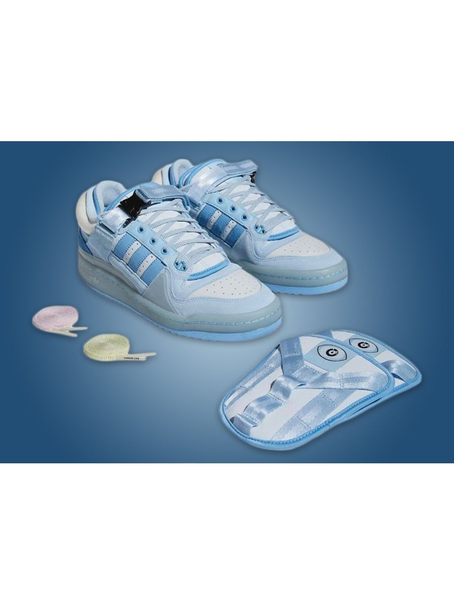 Adidas forum bad. Синие Bad Bunny адидас. Adidas Bad Bunny голубые. Кроссовки adidas Bad Bunny x forum Buckle Low 'Blue Tint', синий. Adidas Low Bad Bunny голубые.